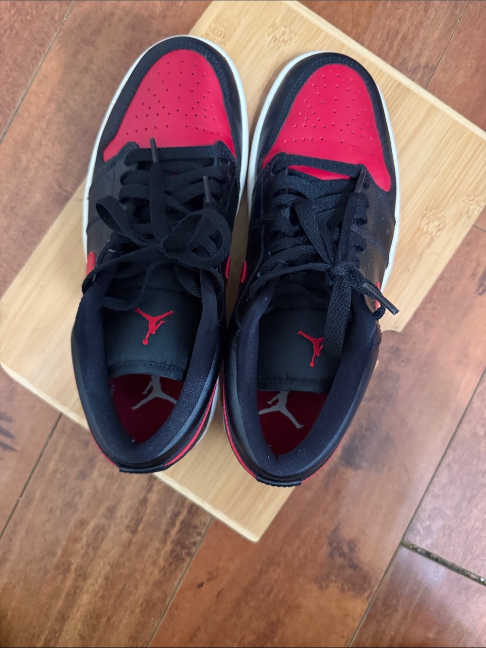 Jordan’s Black & Red Low-Top Athletic Sneakers